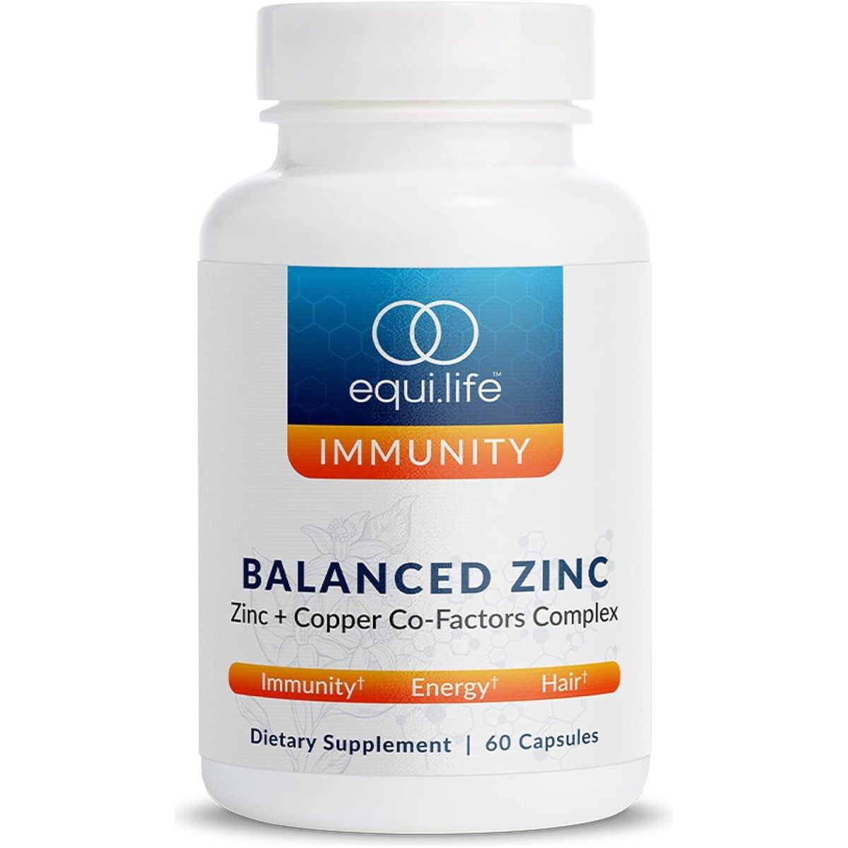 Equilife - Balanced Zinc, Immune Support Supplement, (60 Capsules) - Suppviv
