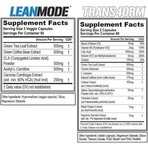 EVL Weight Loss Support Stack - Trans4Orm Thermogenic Fat Burner Support Pills - Suppviv