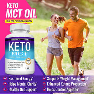 Toplux Keto MCT Oil Capsules - 3000Mg Natural Pure Coconut Oil Extract Pills, 90 Softgels