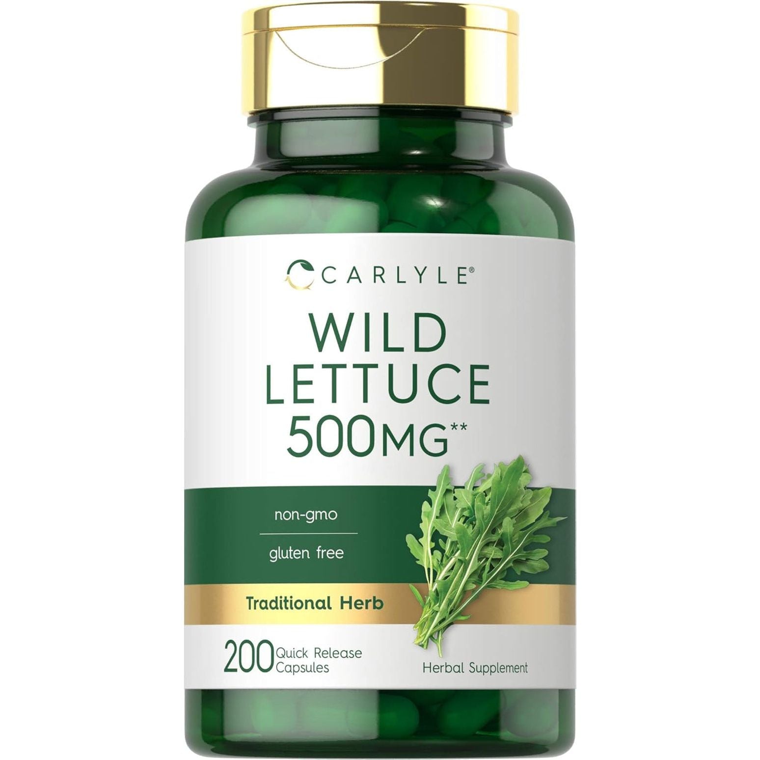 Carlyle Wild Lettuce Extract 500Mg | 200 Capsules | Non-Gmo, Gluten Free Supplement