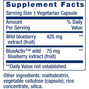 Life Extension Blueberry Extract Capsules - for Brain Health Support - Non-Gmo, Gluten-Free ,Vegetarian - 60 Capsules
