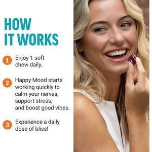 FORCE FACTOR Mood Support and Mood Balance Supplement - Tropical Fruit Flavor, 30 Soft Chews