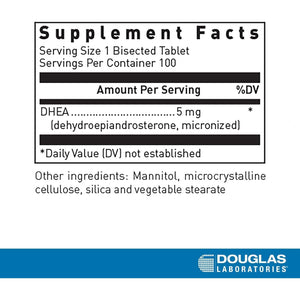 Douglas Laboratories DHEA 5 Mg Dissolvable Tablets - Supports Hormone Balance, Immunity, Brain, Bone Health & Metabolism* 100 Tablets