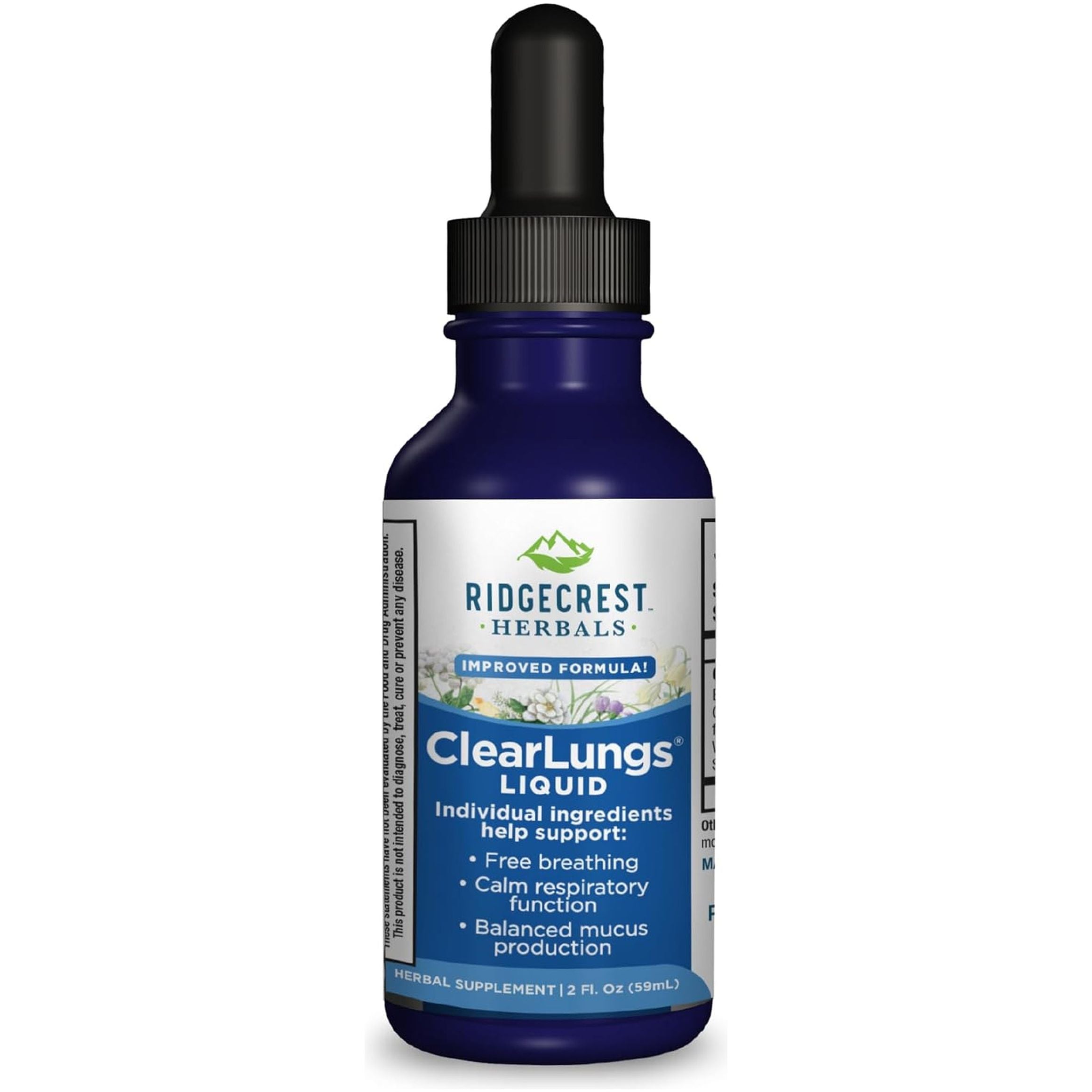 Ridgecrest Herbals Clearlungs Liquid Herbal Wellness Supplement (2 Fl Oz, 29 Servings)