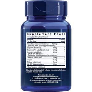 Life Extension Triple Action Cruciferous Vegetable Extract, Helps Maintain DNA Health & Already-Healthy Hormone Levels 60 Capsules