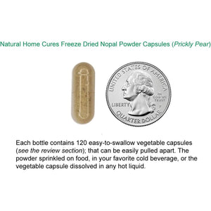 Nopal Cactus Capsules - Freeze Dried 60,000 Mg Prickly Pear Extract - Supports Metabolic Health & Healthy Lifestyle 120 Veggie Caps