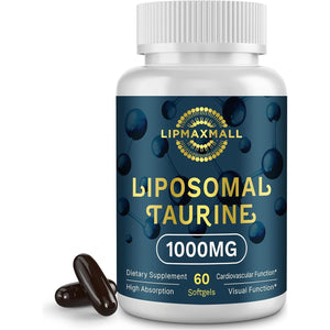 Liposomal Taurine Supplement 1000Mg, High Absorption Amino Acid for Heart, Nerve, Brain, Visual, Longevity & Muscle (60 Softgels)