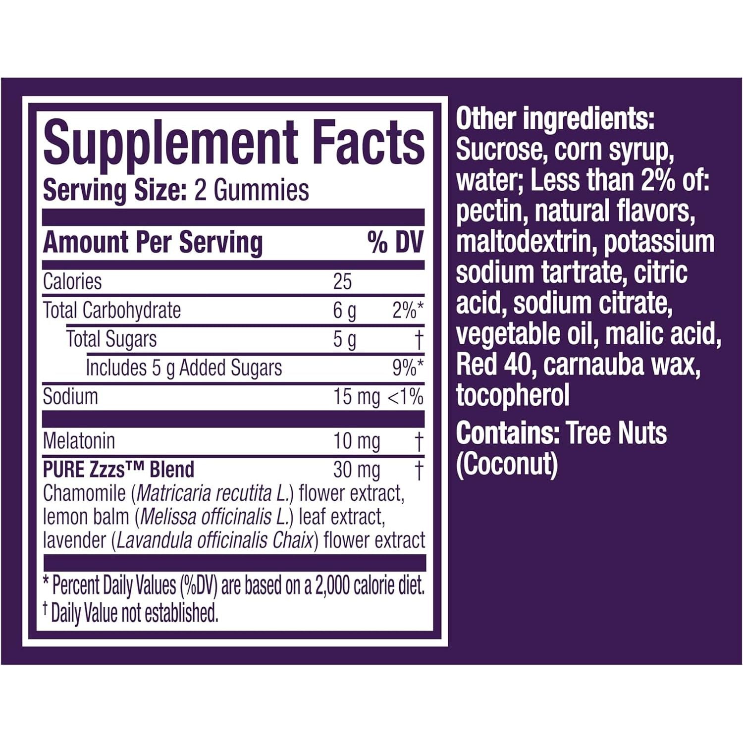 Zzzquil Pure Zzzs Advanced 10Mg Melatonin Gummies Sleep Aid 100Ct