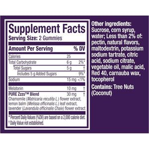 Zzzquil Pure Zzzs Advanced 10Mg Melatonin Gummies Sleep Aid 100Ct