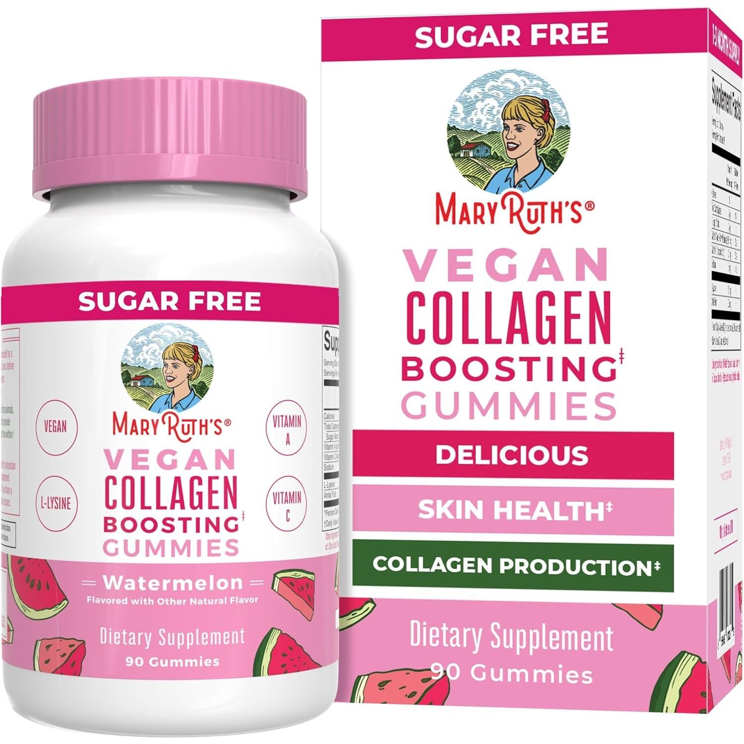 Maryruth Organics Vegan Collagen for Women & Men, Collagen Boosting Gummies, 90 Servings