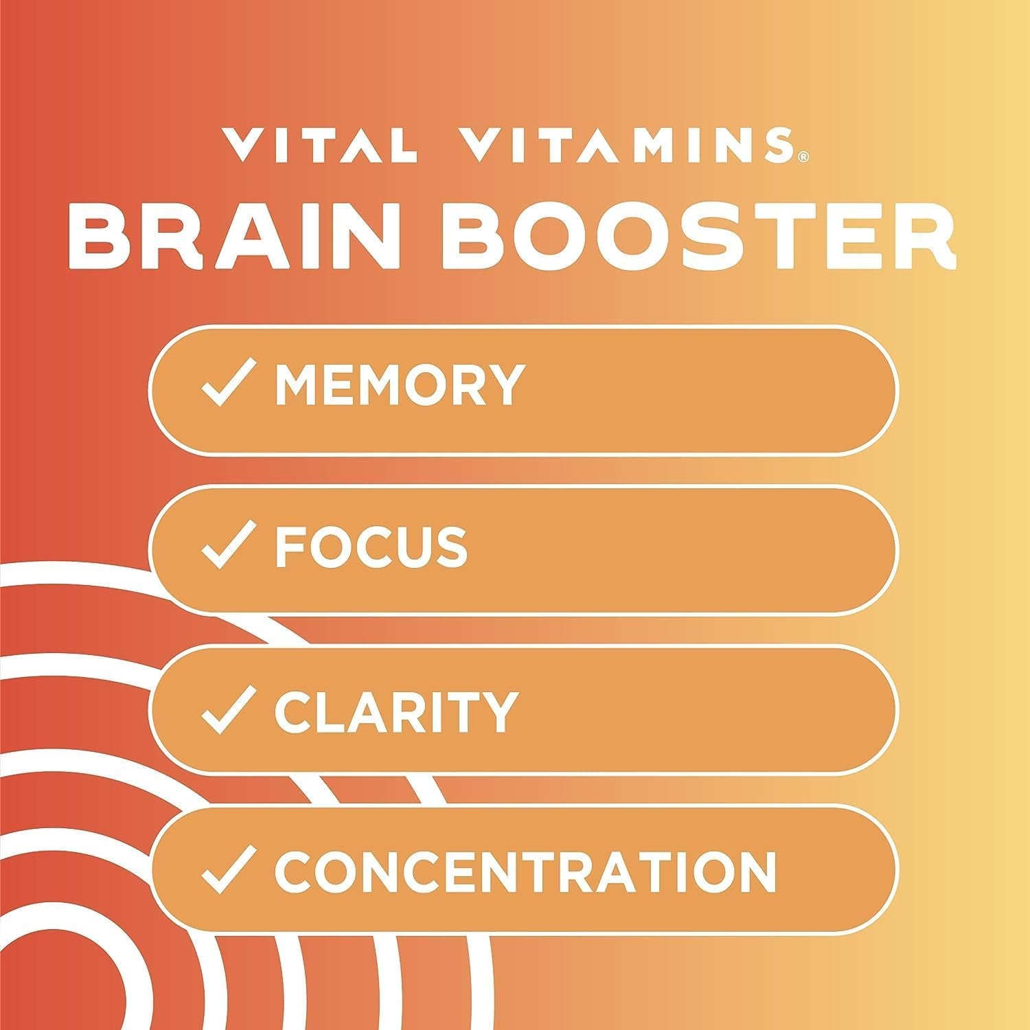 Vital Vitamins Nootropic Brain Supplement - for Memory, Focus, Clarity, & Energy - 30 Capsules