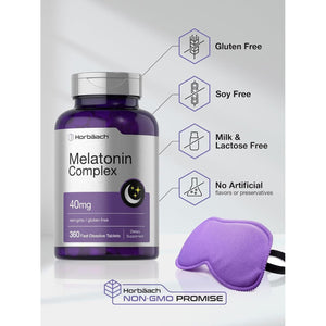 Horbäach Melatonin 40Mg Complex - 360 Fast Dissolve Tablets