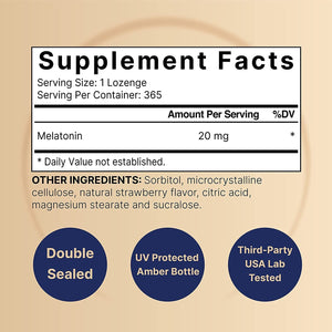 Naturebell Melatonin 20Mg | 365 Fast Dissolve Tablets - 1 Year Supply