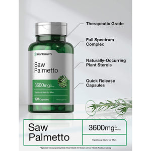 Horbäach Saw Palmetto Extract | from Saw Palmetto Berries | Non-Gmo and Gluten Free Formula | 120 Capsules