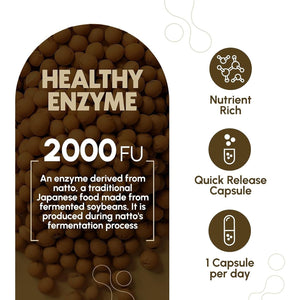 Nattokinase Supplement - 2000 FU of Enzyme - 270 Capsules - 100Mg