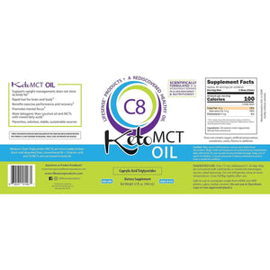 LIFESENSE C8 MCT Oil, Optimal Fuel for the Brain and Body, Made in USA by Phd Nutrition, 32 Oz