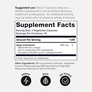 Turkesterone Supplement for Men - Ultra High Potency 50:1 Extract with 20% Turkesterone - 60 Capsules