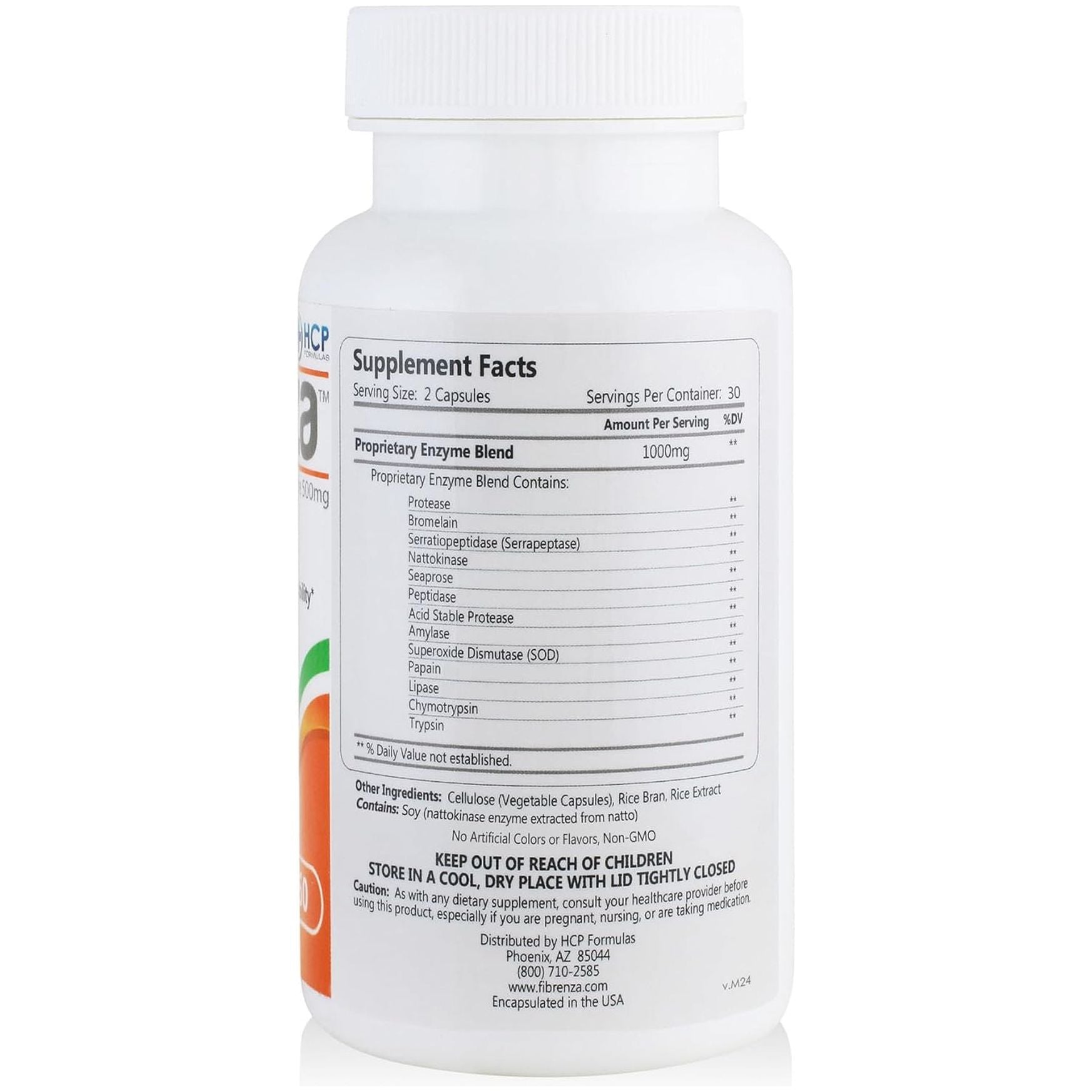 Fibrenza - Systemic Enzyme Complex with Fibrinolytic & Proteolytic Enzymes - 60 Caps