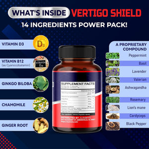 Vertigo Support Complex - Advanced 14-In-1 Formula for Spinning Dizziness Inner Ear Balance* - Made in the USA