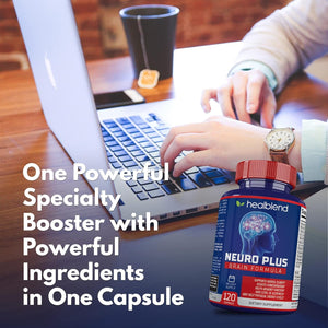 Neuro plus Brain & Focus Formula - Nootropic Brain Booster Supplement – 120 Capsules