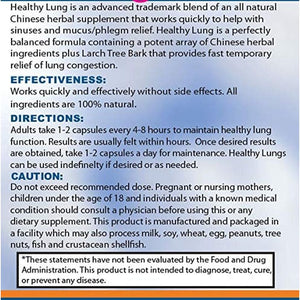 Healthy Lungs - Improve Lung Function, Breathe Better, Stop Mucus, Phlegm and Allergies Quickly 120 Capsules