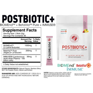 Silver Fern Brand Postbiotic+ Strawberry Lemonade Powder – Supports the Digestive System & Overall Wellness – 30 Stick Packs