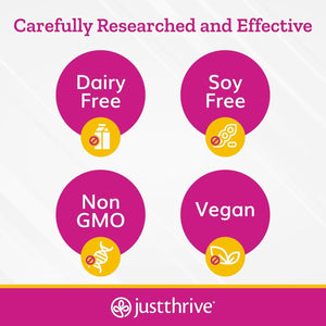 Just Thrive Gluten Away - Vegan Digestive Enzymes for Digestion - Probiotic Support for Trace Gluten, 60 Capsules