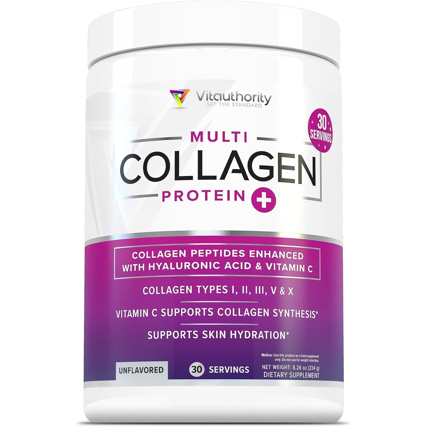 Multi Collagen Peptides Powder for Beautiful Hair Skin and Nails 30 Servings