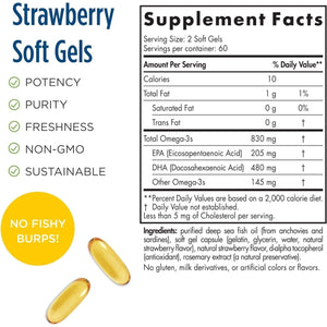 Nordic Naturals Prodha, Strawberry - 120 Soft Gels - 830 Mg Omega-3