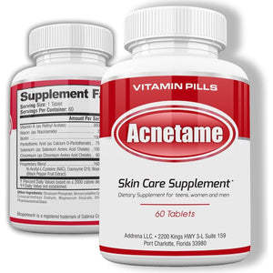Acne Pills- Vitamin Supplements for Acne Treatment- Natural Clear Skin from Hormonal Cystic Pimples- 60 Tablets