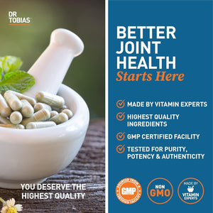 Dr. Tobias Joint Support Supplement with Glucosamine Chondroitin MSM, 240 Capsules