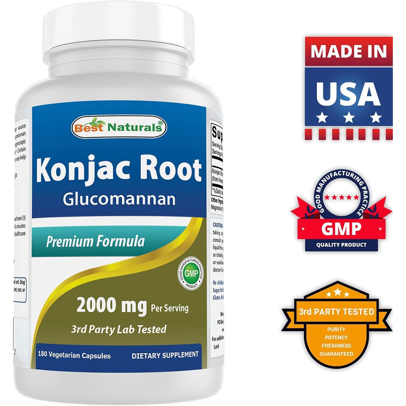 Best Naturals Konjac Root 2000Mg, 180 Count