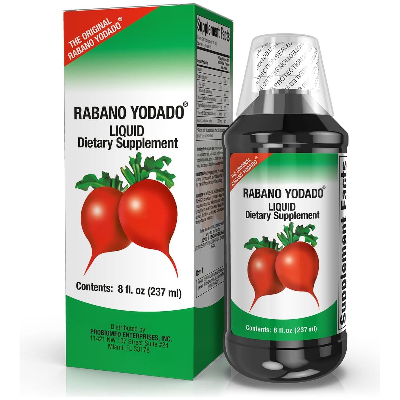 Enhances Your Body Energy, Improves Immunity, Horseradish Extract, 8 FL Oz, Bottle, Red