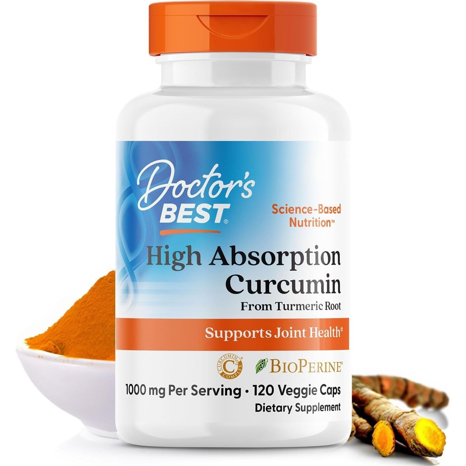 Doctor'S Best DRB-00107 High Absorption Curcumin from Turmeric Root with C3 Complex & Bioperine 500Mg (120 Capsules)