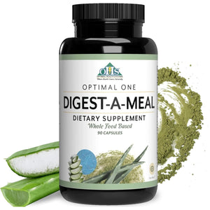 Optimal Health Systems Digest-A-Meal | Bloating, Acid Reflux, & Indigestion Relief + Aloe Vera Leaf - 90 Capsules