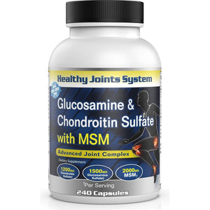 Healthy Joint System Glucosamine Chondroitin MSM Supplement for Joint & Bone Health - 240 Capsules