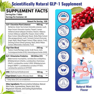GLP-1 Supplement for Women & Men, Natural GLP-1 Support - 60 Count