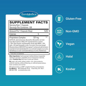 Euromedica Curaphen - Potent Curcumin & Boswellia with DLPA & Nattokinase - 120 Servings