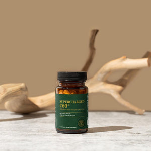 Global Healing Center Supercharged C60 - Micro-Activated Carbon Fullerene W/Organic MCT Powder, (30 Capsules)