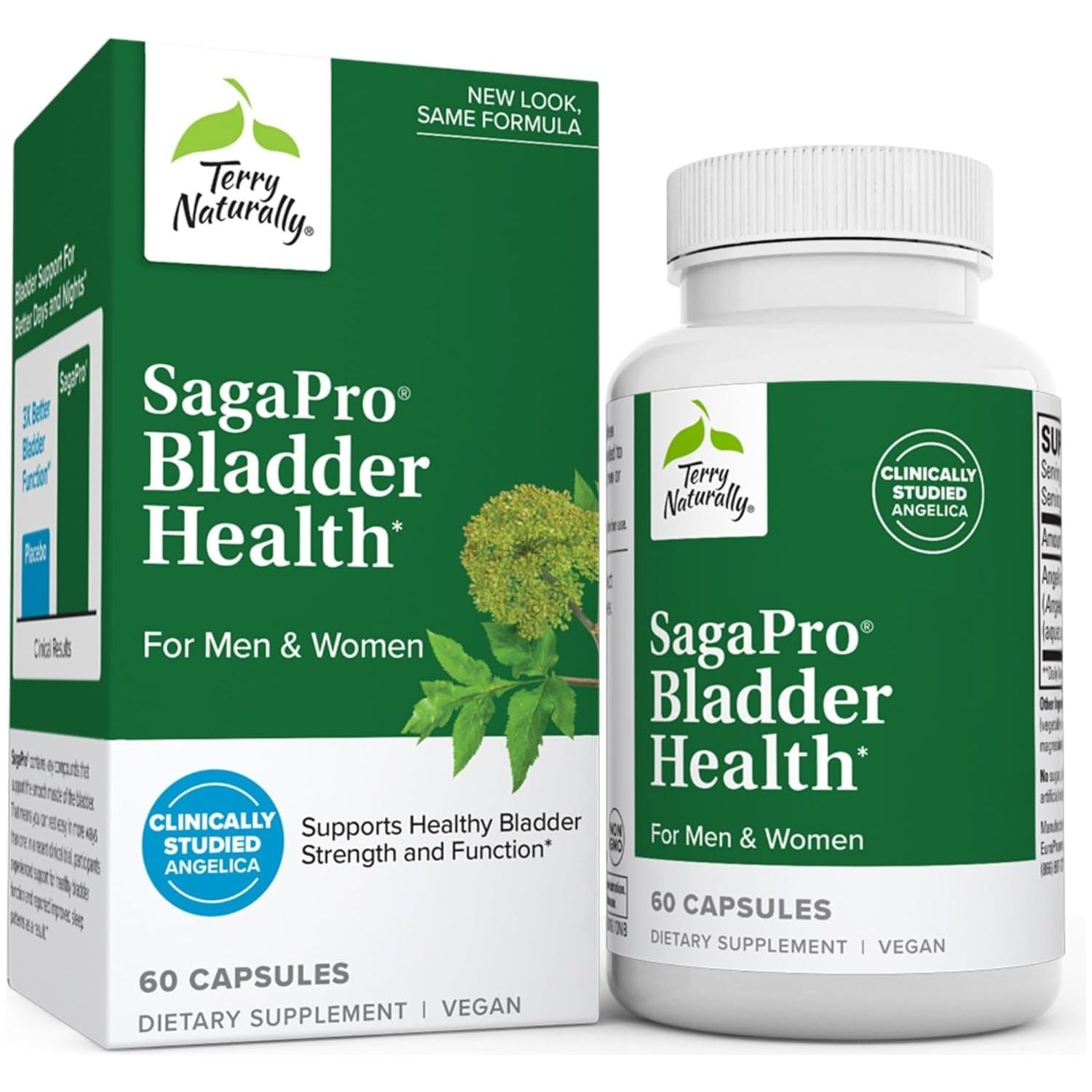 Terry Naturally Sagepro Bladder - Bladder Support Supplement - Vegan Capsules to Aid Urinary Tract Function & Health - 60 Capsules