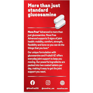 Move Free Advanced Glucosamine Chondroitin + Calcium Fructoborate Joint Support Supplement, 200 Tablets (100 Servings)*