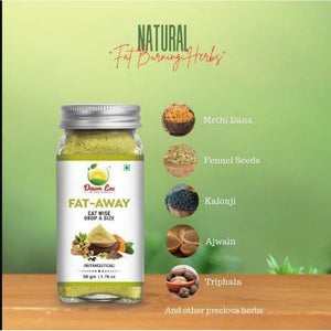 Fat Away | Belly Fat Burner Herbal Blend Spice Natural Powder Drink (50 Gram/1.76Oz, Fat Away).