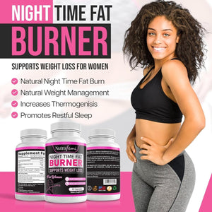 Fat Burners for Women Weight Loss - Night Time Fat Burner 60 Capsules - Suppviv