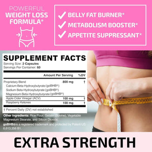 Fat Burners for Women | Weight Loss Pills for Women Belly Fat | Raspberry Ketones 120 Count - Suppviv