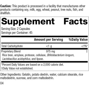 Standard Process Lact-Enz - Whole Food Immune Support, Digestion and Digestive Health 90 Capsules