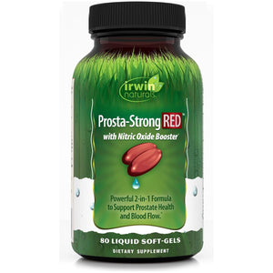 Irwin Naturals Prosta-Strong RED with Nitric Oxide Boosters - Prostate Health Support - 80 Liquid Softgels