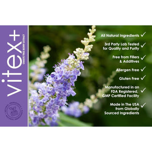 VH Nutrition VITEX+ | Vitex Chasteberry Supplement for Women - Hormonal Balance* and Fertility Support* 650Mg - 60 Capsules