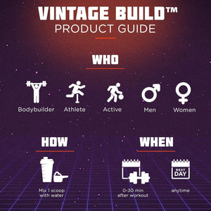 Vintage Build – Post Workout Recovery & Muscle Building Powder Drink for Muscular Strength & Growth (377G)