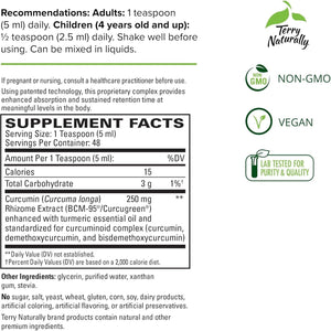 Terry Naturally Curamed Syrup - 8 Fl Oz - 250 Mg Superior Absorption Curcumin Complex - 48 Servings