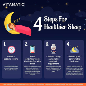 Vitamatic Melatonin 3Mg Tablets 1 Year Supply - Natural Berry Flavor - 365 Tablets